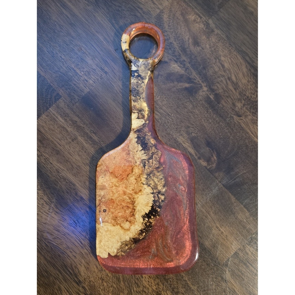 Unique Metallic Resin‎ And Burl Wood Charchuterie Board